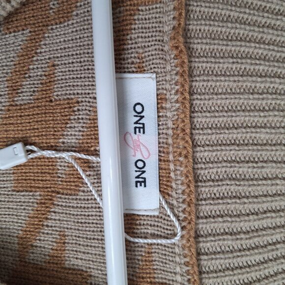 Women's Sweater Houndstooth Vest Brown Size M - Picture 2 of 5